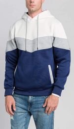 Men’s Color Block Hoodie – Fleece Long Sleeve Pullover Sweatshirt with Pocket - Image 4