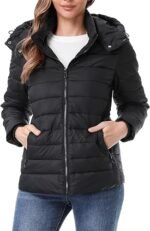 Women's Quilted Puffer Jacket – Lightweight Waterproof Short Winter Coat with Detachable Hood - Image 7