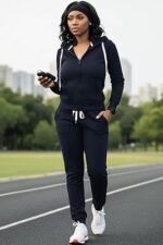 Women's 2-Piece Tracksuit Set – Hoodie & Patchwork Jogger Pants - Image 4