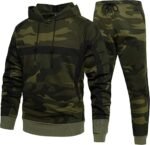 Men’s 2-Piece Hoodie Tracksuit – Casual Comfy Camo Sweatshirt & Pants Set
