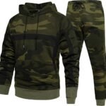Men’s 2-Piece Hoodie Tracksuit – Casual Comfy Camo Sweatshirt & Pants Set