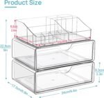 Vtopmart 3 Tier Clear Makeup Organizer with Drawer, Cosmetic Storage for Dresser Countertop and Bathroom Vanity, Beauty Holder for Lipstick Brush Skincare - Image 3
