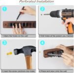 Mop and Broom Holder Wall Mount – Rustic Wood Wall Organizer - Image 3