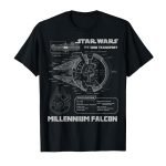 Men’s Space Ship Graphic T-Shirt – Retro Schematic Print Casual Crew Neck Short Sleeve Tee