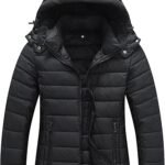 Women's Quilted Puffer Jacket – Lightweight Waterproof Short Winter Coat with Detachable Hood