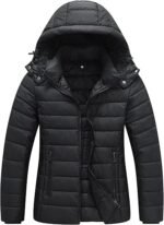 Women's Quilted Puffer Jacket – Lightweight Waterproof Short Winter Coat with Detachable Hood