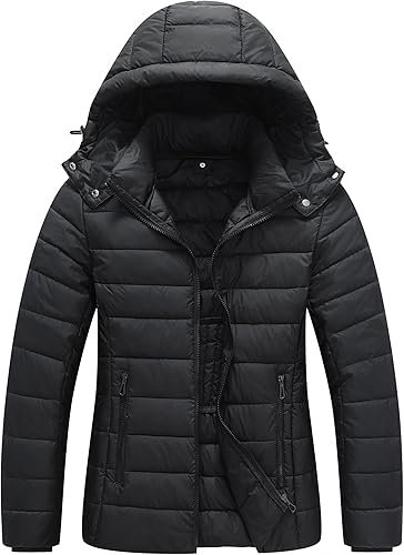 71QucOHZp3L._AC_SY500_ Women's Quilted Puffer Jacket – Lightweight Waterproof Short Winter Coat with Detachable Hood - Image 1