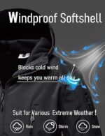 Men’s Tactical Softshell Jacket Waterproof Fleece-Lined Ski Snow Winter Windbreaker - Image 3