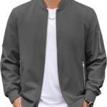COOFANDY Men Bomber Jacket Lightweight Casual Windbreaker Zip Up Coat Fashion Stylish Fall Jackets with Pocket