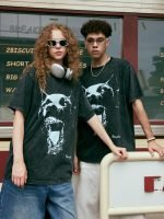 Men's Graphic Tees Shirt Unisex Short Sleeve Cotton Vintage Oversized Shirts Loose Streetwear Casual Tee Top - Image 7