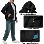 Men’s Full Zip Hoodie – Casual Long Sleeve Fleece Drawstring Hooded Sweatshirt with Pockets - Image 2