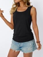 Womens Tank Tops 2026 Square Neck Ruched Sleeveless Summer Casual Basic Tops for Vacation Daily Wear Trendy - Image 3