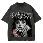 Men’s Vintage Graphic T-Shirt – Figure Letter Print Casual Short Sleeve Crew Neck Streetwear Tee