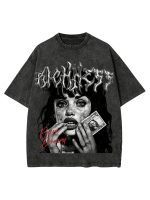 Men’s Vintage Graphic T-Shirt – Figure Letter Print Casual Short Sleeve Crew Neck Streetwear Tee