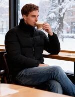 PEHMEA Men’s Puffer Jacket Stand Collar Zipper Coat with Pockets Retro Bubble Outwear for Winter - Image 2