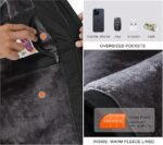 SPOSULEI Mens Skiing Jackets with Hoodie Snowboarding Waterproof Fleece Liner Coats Windproof Winter Raincoat Multi Pockets - Image 6