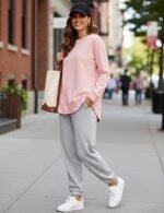 Women's Long Sleeve Crewneck Sweatshirt – Loose Fit Pullover Tunic Top - Image 6