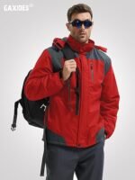 Men’s Skiing Jacket Waterproof Windproof Rain Jacket with Hood - Image 2
