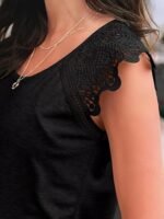 Womens Tops Casual Dressy Lace Summer Tee 2026 Cap Sleeve T Shirts Cute Basic Trendy Fashion Spring Outfits - Image 5
