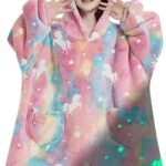 Fiosnow Glow in the Dark Unicorn Blanket Hoodies for Kids, 6-13 Years – Oversize Wearable Blanket Hoodie for Boys, Girls, Teens