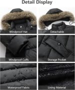 Women's Long Winter Puffer Coat – Thickened Down Jacket with Waterproof Fabric & Removable Faux Fur Hood - Image 4