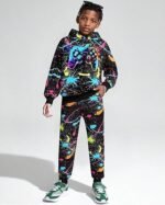 Boy 2 Pcs Clothes Cool 3D Printing Long Sleeve Hoodie & Sweatpants Outfit for 5-12 Years - Image 4