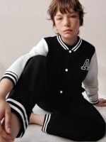 Boys Color Block Button Down Shirt and Jogger Pants Sweatsuit Set (Size 5-12T) - Image 3