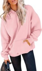 Women's Fleece Hoodie Sweatshirt – Long Sleeve Loose Pullover with Pocket