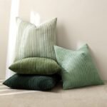 MIULEE Boho Farmhouse Sage Green Throw Pillow Covers 18x18 Inch Set of 4 Modern Nordic Cushion Covers Soft Corduroy Spring Home Decor for Couch Bed Sofa Living Room Forest Green - Image 4