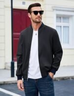 MAGCOMSEN Men's Bomber Jacket Lightweight Casual Zip Up Windbreaker Spring Fall Golf Coat with Pockets - Image 2