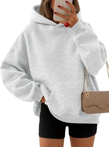 71rD6zKR3PL._AC_SY500_ Women's Oversized Fleece Hoodie, Cozy Plush Pullover Sweatshirt with Pocket - Image 1