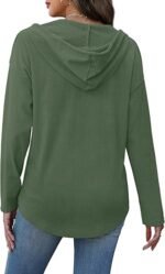 Women's V-Neck Button Sweatshirt – Loose Fit Long Sleeve Pullover - Image 2