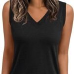 Tank Top Women Summer 2026 Casual Spring V Neck Sleeveless Tee Shirt Basic Trendy Beach Vacation Outfits Clothes