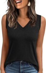 Tank Top Women Summer 2026 Casual Spring V Neck Sleeveless Tee Shirt Basic Trendy Beach Vacation Outfits Clothes