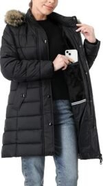 Women's Long Winter Puffer Coat – Thickened Down Jacket with Waterproof Fabric & Removable Faux Fur Hood - Image 7