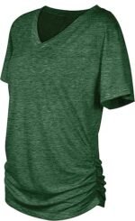 Womens Summer T-Shirts Short Sleeve V Neck Dolman Tops with Side Shirring Loose Fit Shirts Spring Fashion - Image 5