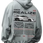 Men’s Vintage Graphic Car Hoodie – Long Sleeve Thermal Drawstring Pullover Sweatshirt for Fall