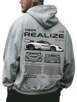 Men’s Vintage Graphic Car Hoodie – Long Sleeve Thermal Drawstring Pullover Sweatshirt for Fall