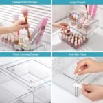 Vtopmart 3 Tier Clear Makeup Organizer with Drawer, Cosmetic Storage for Dresser Countertop and Bathroom Vanity, Beauty Holder for Lipstick Brush Skincare - Image 6