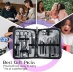 30-in-1 Professional Manicure & Pedicure Kit – Personal Care Grooming Set for Men, Nail Clippers & Beauty Tools with Portable Travel Case (Black) - Image 7
