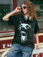 Men's Graphic Tees Shirt Unisex Short Sleeve Cotton Vintage Oversized Shirts Loose Streetwear Casual Tee Top - Image 6