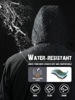 Men’s Skiing Jacket Waterproof Windproof Rain Jacket with Hood - Image 4