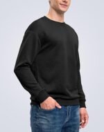 Men’s Geometric Textured Crewneck Sweatshirt – Long Sleeve Casual & Dressy Pullover - Image 6