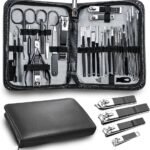 30-in-1 Professional Manicure & Pedicure Kit – Personal Care Grooming Set for Men, Nail Clippers & Beauty Tools with Portable Travel Case (Black)