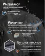 SPOSULEI Mens Skiing Jackets with Hoodie Snowboarding Waterproof Fleece Liner Coats Windproof Winter Raincoat Multi Pockets - Image 2