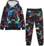 Boy 2 Pcs Clothes Cool 3D Printing Long Sleeve Hoodie & Sweatpants Outfit for 5-12 Years