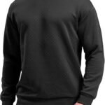 Men’s Geometric Textured Crewneck Sweatshirt – Long Sleeve Casual & Dressy Pullover