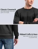Men’s Geometric Textured Crewneck Sweatshirt – Long Sleeve Casual & Dressy Pullover - Image 4
