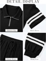 Women's 2-Piece Summer Tracksuit – Quarter-Zip Short Sleeve Top & Jogger Pants - Image 5
