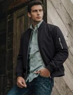 Men’s Lightweight Bomber Jacket – Casual Windbreaker with Zipper and Pockets - Image 2
